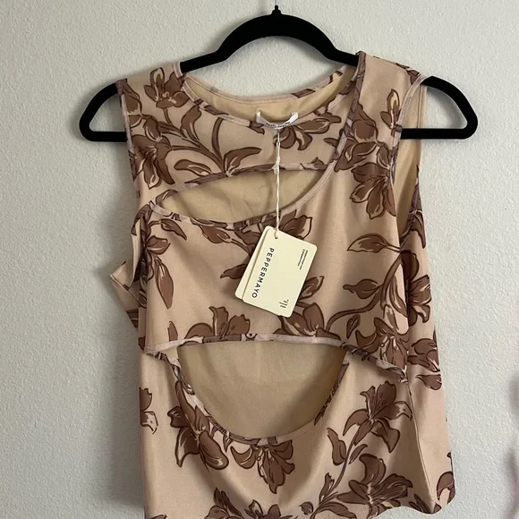 Peppermayo Beyond Cut Out Mesh Top - Hazel Bloom - Picture 3 of 5